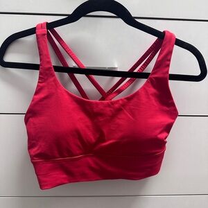 Lululemon Longline Energy Red Strappy Sports Bra